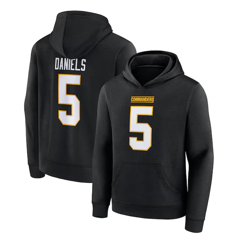 Johmsee W.Commanders #5 Jayden Daniels Player Black Salute to Service Hoodies Stitched Jerseys
