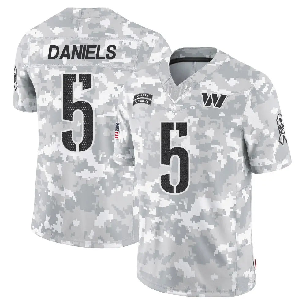 Johmsee W.Commanders #5 Jayden Daniels Player Limited Arctic Camo Salute to Service Stitched Jerseys