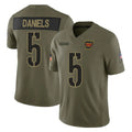 Johmsee W.Commanders #5 Jayden Daniels Player Olive 2025 Salute To Service Limited Home Game Stitched Jerseys