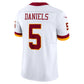 W.Commanders #5 Jayden Daniels White Vapor F.U.S.E. Limited Super Bowl Era Stitched American Football Jerseys