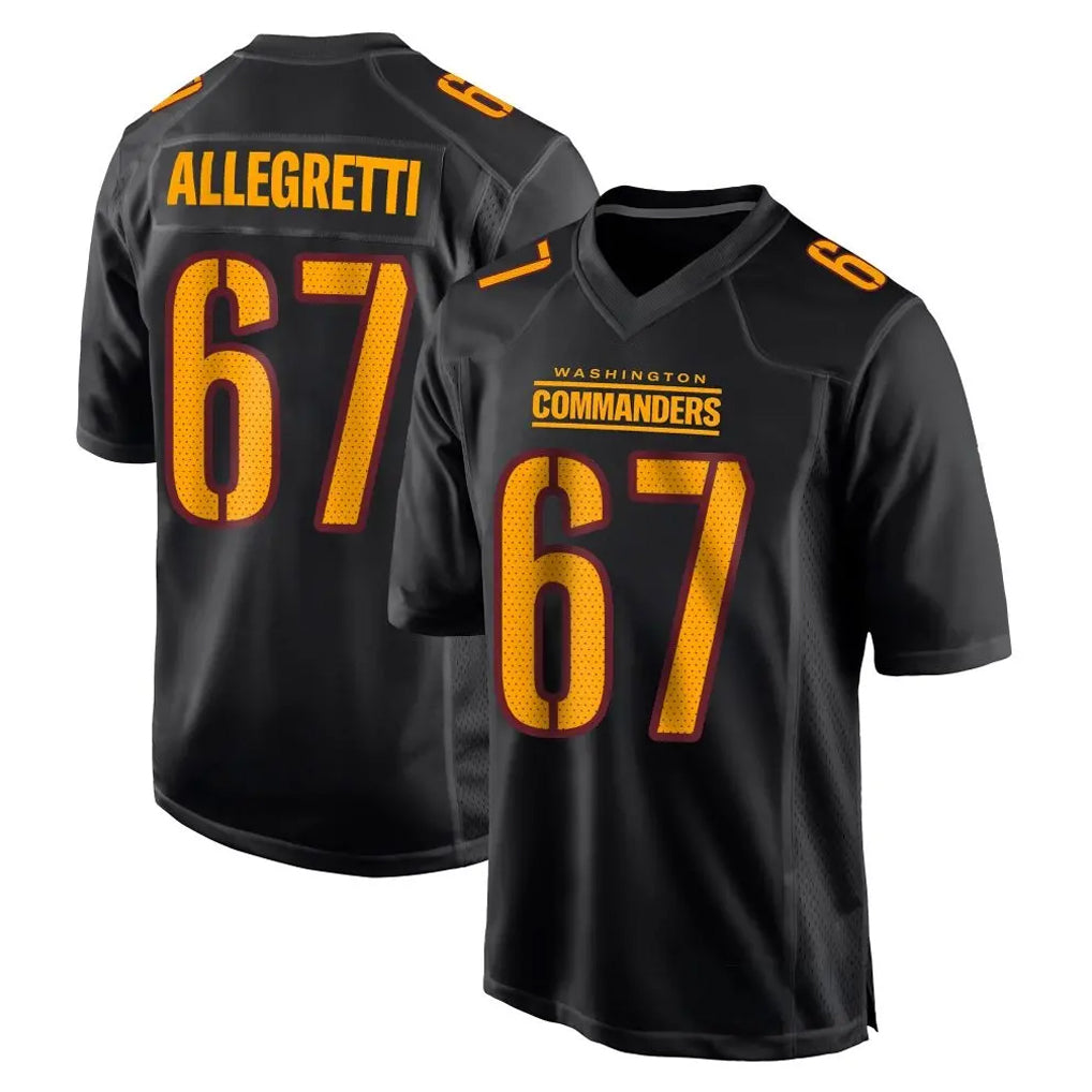 Johmsee W.Commanders #67 Nick Allegretti Player Black Carbon Fashion Home Game Stitched Jerseys