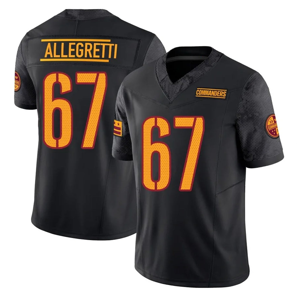 Johmsee W.Commanders #67 Nick Allegretti Player Black Limited Vapor F.U.S.E. Home Game Stitched Jerseys