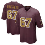 Johmsee W.Commanders #67 Nick Allegretti Player Burgundy Alternate Home Game Stitched Jerseys