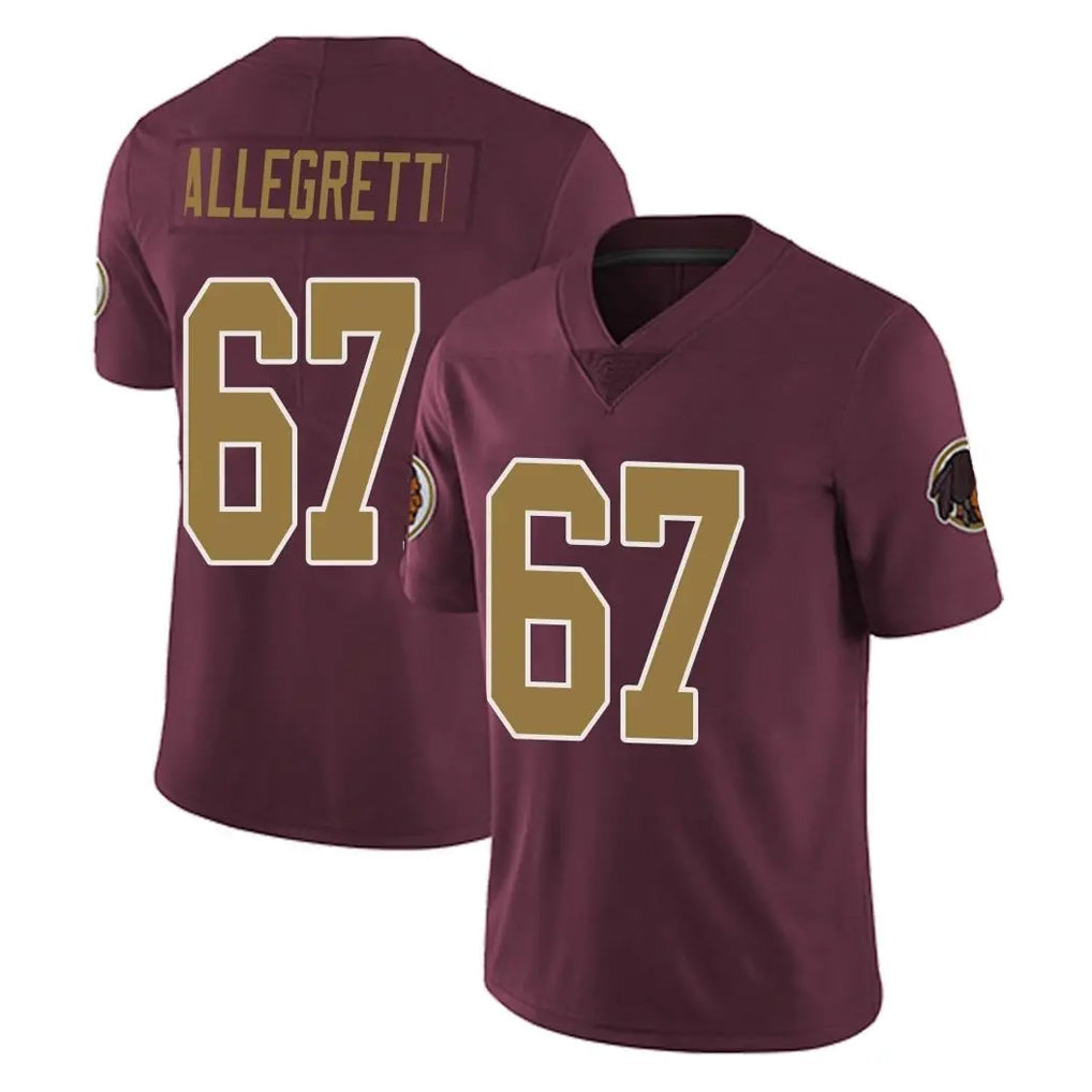 Johmsee W.Commanders #67 Nick Allegretti Player Burgundy Alternate Vapor Untouchable Home Game Stitched Jerseys