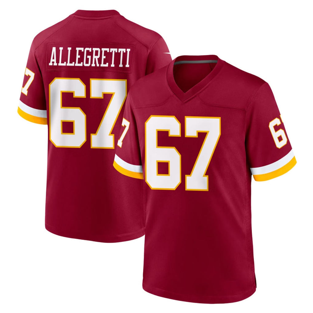 Johmsee W.Commanders #67 Nick Allegretti Player Burgundy Game Home Stitched Jerseys