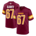 Johmsee W.Commanders #67 Nick Allegretti Player Burgundy Home Game Stitched Jerseys