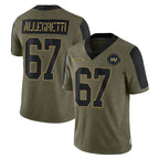 Johmsee W.Commanders #67 Nick Allegretti Player Olive Salute To Service Limited Game Stitched Jerseys