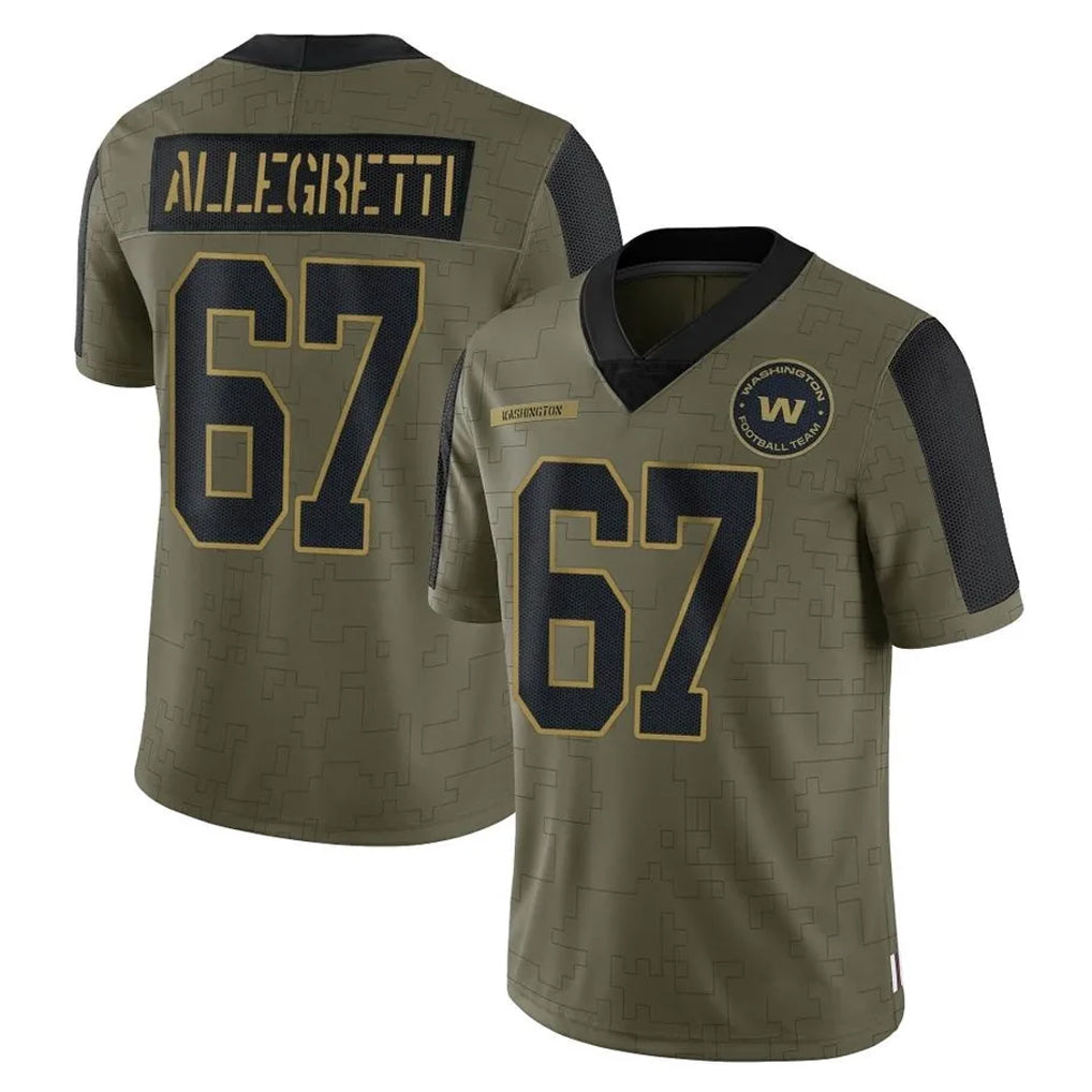 Johmsee W.Commanders #67 Nick Allegretti Player Olive Salute To Service Limited Game Stitched Jerseys