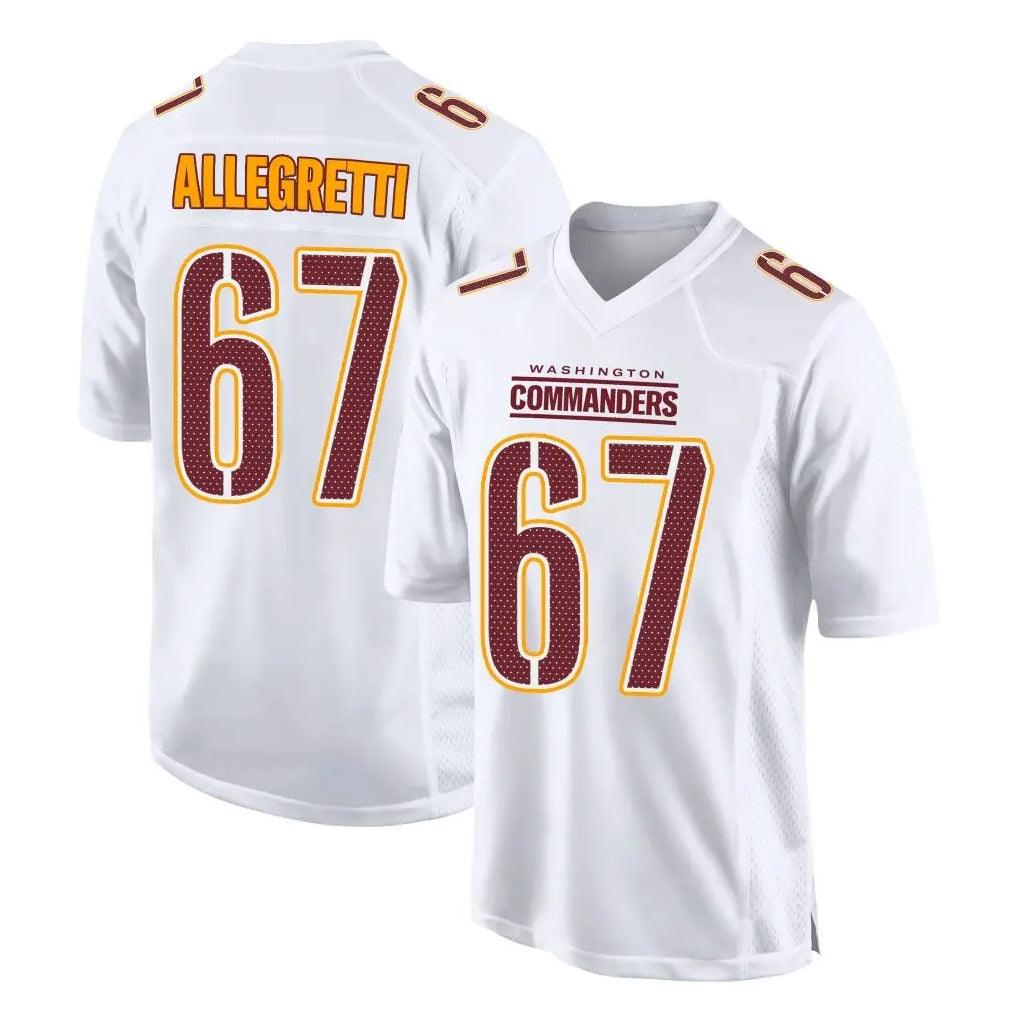Johmsee W.Commanders #67 Nick Allegretti Player White Tundra Fashion Home Game Stitched Jerseys