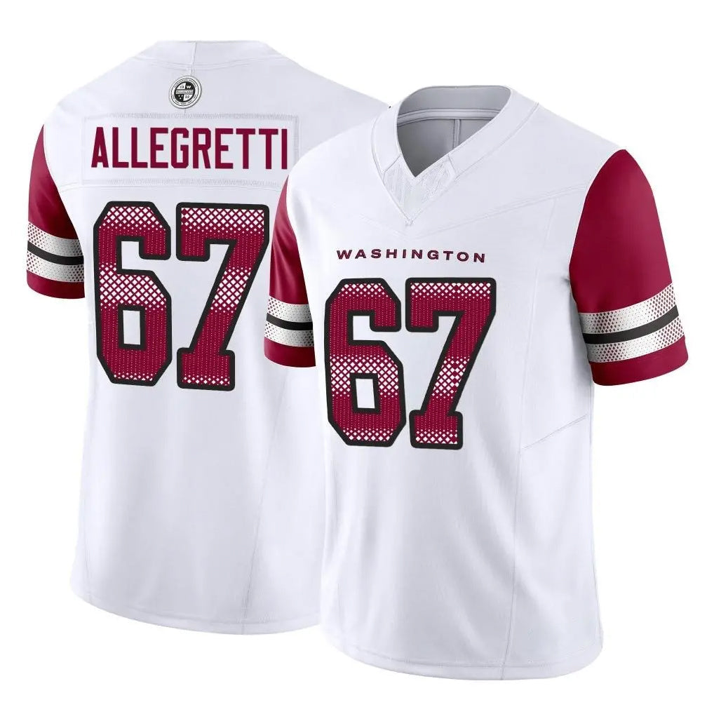 Johmsee W.Commanders #67 Nick Allegretti Player White Vapor F.U.S.E. Limited Home Game Stitched Jerseys