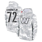 Johmsee W.Commanders #72 Josh Conerly Jr. Player Arctic Camo Limited Salute to Service Pullover Hoodies Game Stitched Jerseys