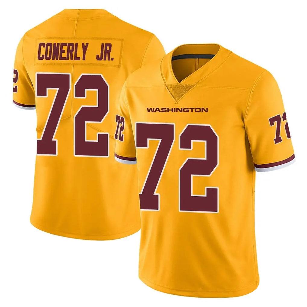 Johmsee W.Commanders #72 Josh Conerly Jr. Player Gold Limited Color Rush Home Game Stitched Jerseys