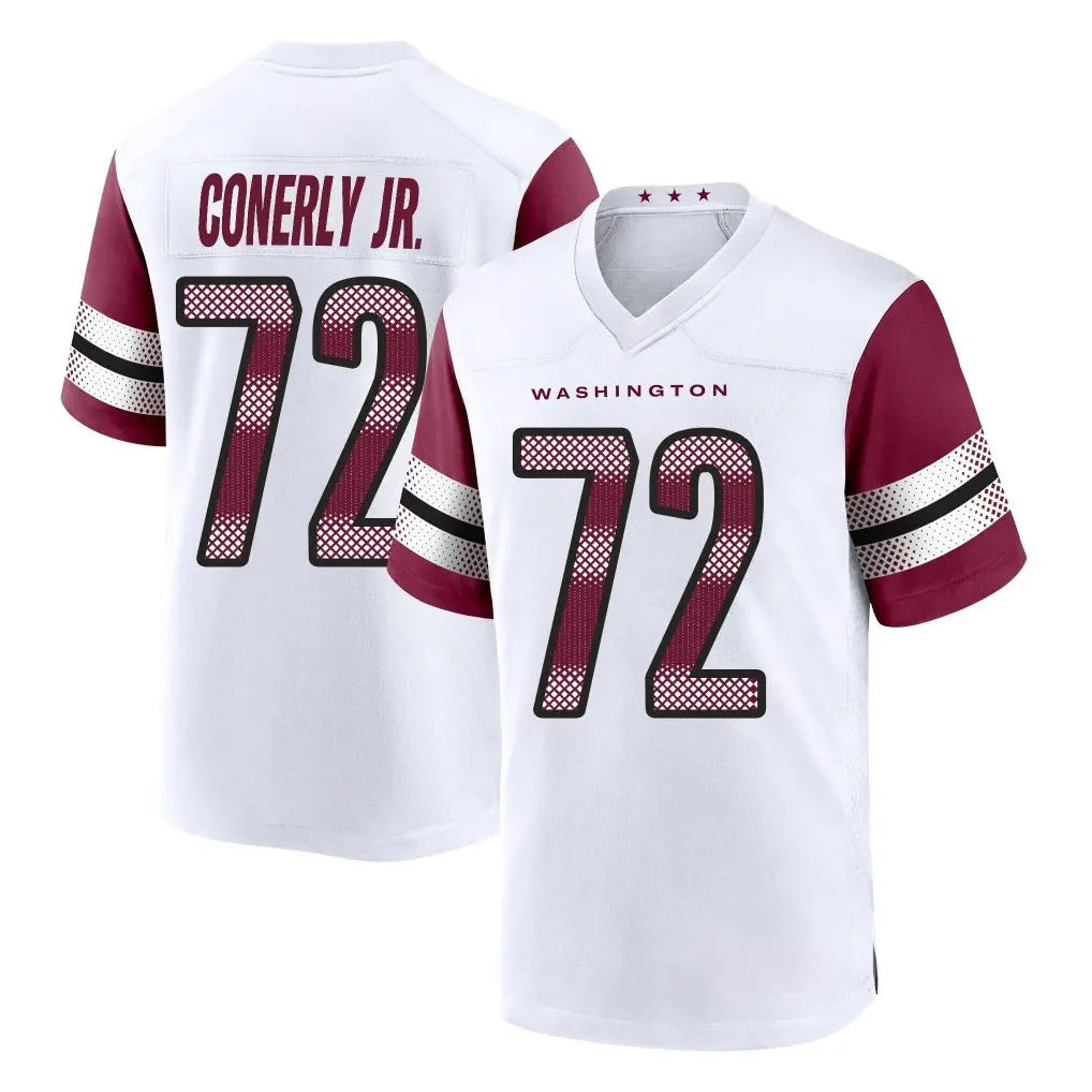 Johmsee W.Commanders #72 Josh Conerly Jr. Player White Game Home Stitched Jerseys
