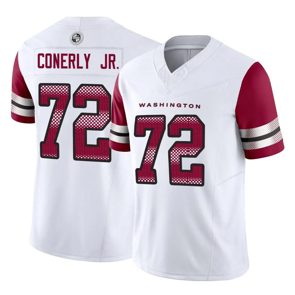 Johmsee W.Commanders #72 Josh Conerly Jr. Player White Vapor F.U.S.E. Limited Home Game Stitched Jerseys