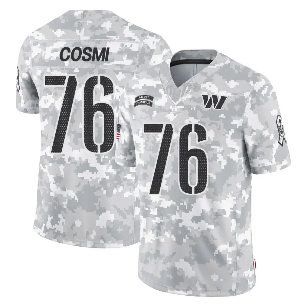 Johmsee W.Commanders #76 Sam Cosmi Player Arctic Camo Limited Salute To Service Home Game Stitched Jerseys