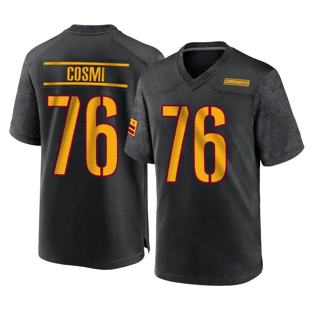Johmsee W.Commanders #76 Sam Cosmi Player Black Home Game Stitched Jerseys