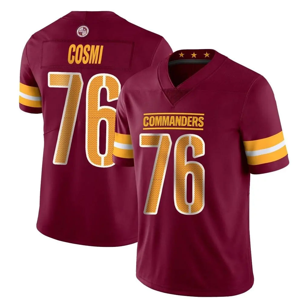 Johmsee W.Commanders #76 Sam Cosmi Player Burgundy Limited Vapor Home Game Stitched Jerseys