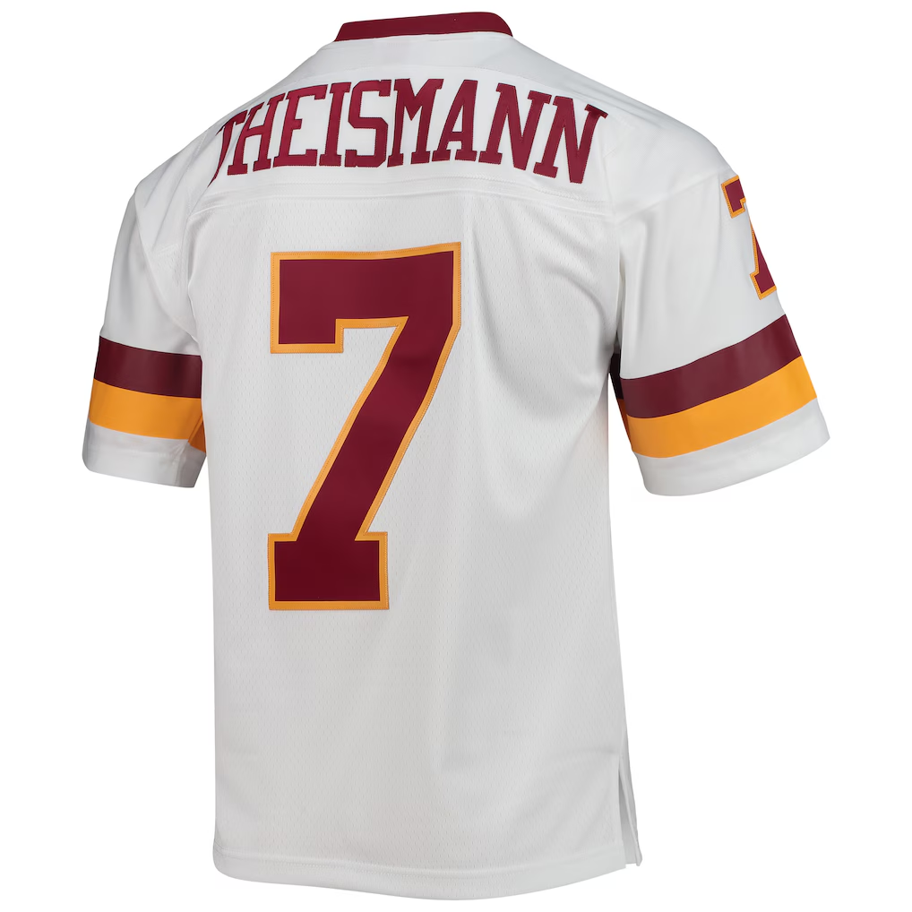 Johmsee W.Commanders #7 Joe Theismann Mitchell & Ness White Legacy Replica Stitched Puhic Jersey