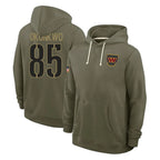 Johmsee W.Commanders #85 Chig Okonkwo Player Olive Salute to Service Pullover Hoodies Limited Home Stitched Jerseys