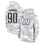 Johmsee W.Commanders #90 Charles Omenihu Player Arctic Camo Limited Salute to Service Pullover Hoodies Game Stitched Jerseys