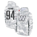 Johmsee W.Commanders #94 Daron Payne Player Arctic Camo Limited Salute to Service Pullover Hoodies Game Stitched Jerseys
