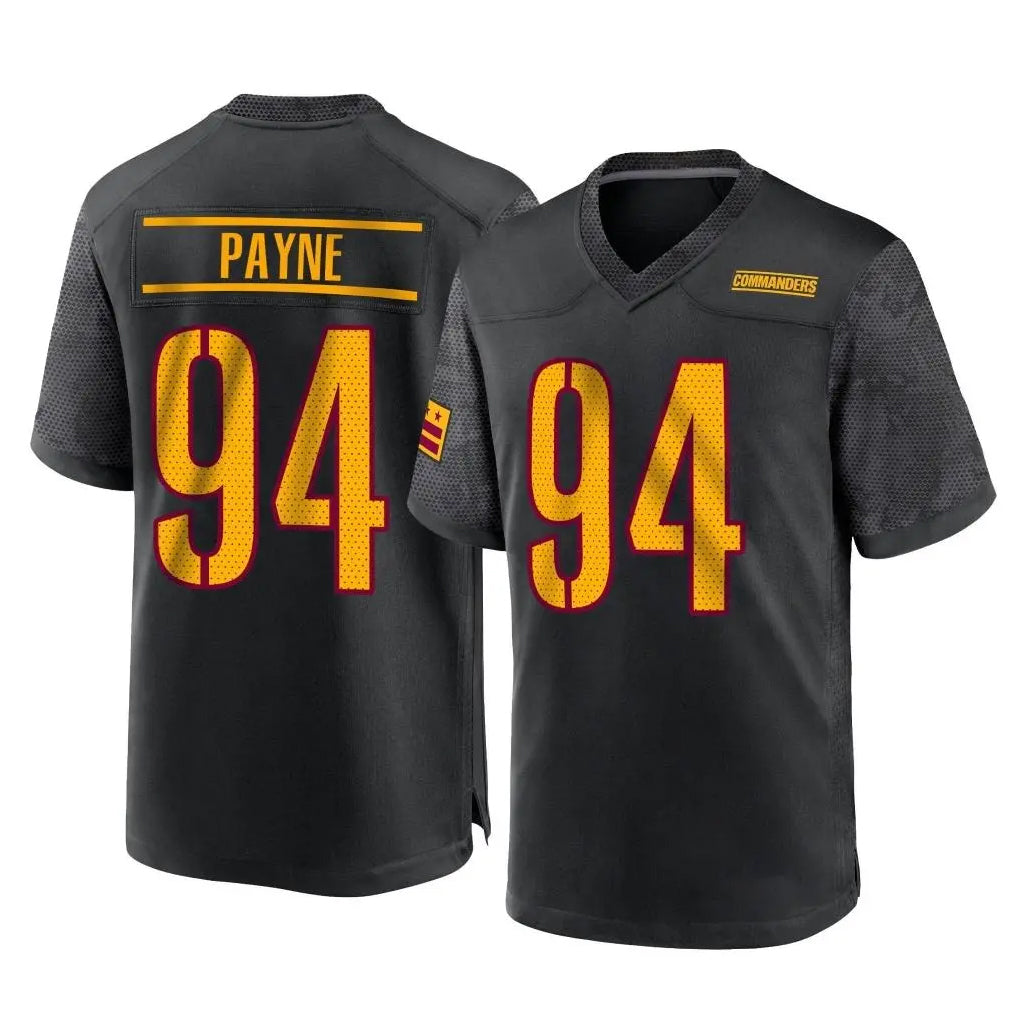Johmsee W.Commanders #94 Daron Payne Player Black Home Game Stitched Jerseys