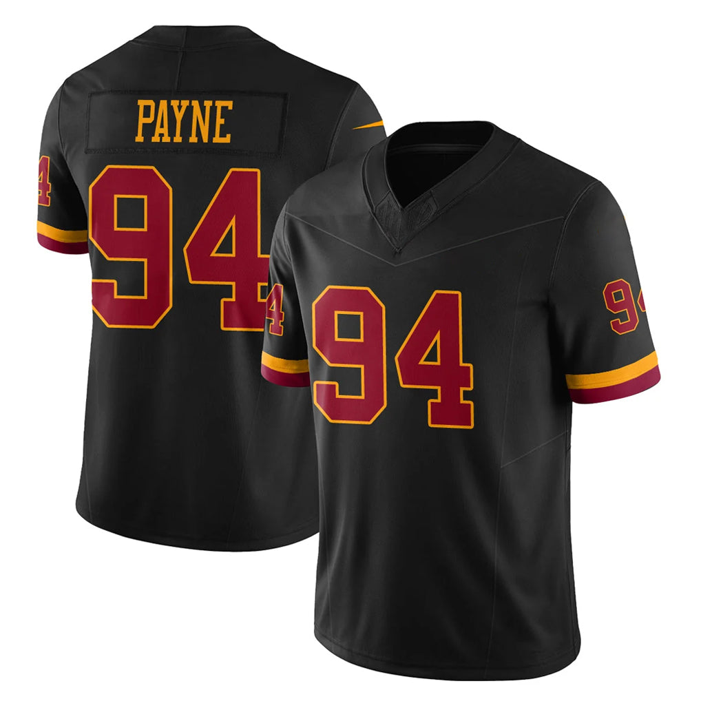 Johmsee W.Commanders #94 Daron Payne Player Black Limited Vapor Home Game Stitched Jerseys