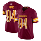 Johmsee W.Commanders #94 Daron Payne Player Burgundy Limited Vapor Home Game Stitched Jerseys