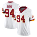 Johmsee W.Commanders #94 Daron Payne Player White Limited Vapor F.U.S.E. Home Game Stitched Jerseys