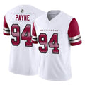 Johmsee W.Commanders #94 Daron Payne Player White Vapor F.U.S.E. Limited Home Game Stitched Jerseys