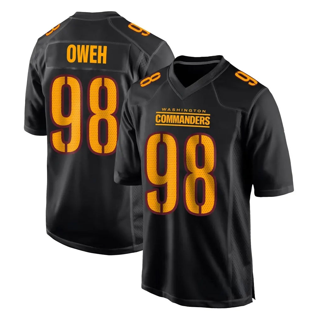 Johmsee W.Commanders #98 Odafe Oweh Player Black Carbon Fashion Home Game Stitched Jerseys