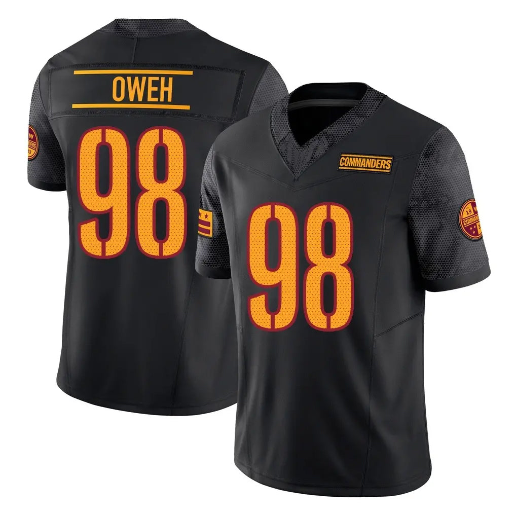 Johmsee W.Commanders #98 Odafe Oweh Player Black Limited Vapor F.U.S.E. Home Game Stitched Jerseys