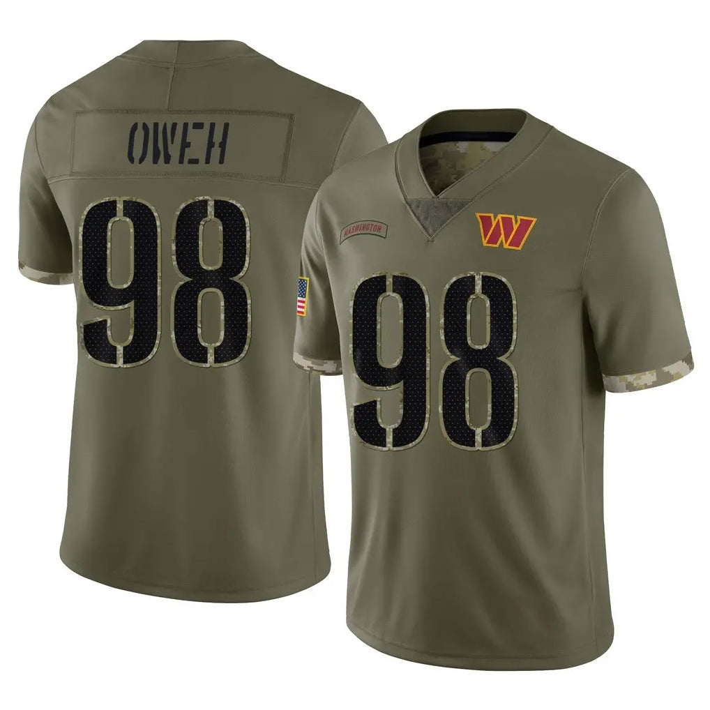 Johmsee W.Commanders #98 Odafe Oweh Player Olive Salute To Service Limited Home Game Stitched Jerseys
