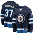 Johmsee W.Jets #37 Connor Hellebuyck Navy Breakaway Replica Jerseys
