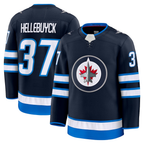 Johmsee W.Jets #37 Connor Hellebuyck Navy Home Premium Jerseys