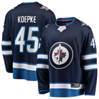 Johmsee W.Jets #45 Cole Koepke Navy Home Breakaway Jerseys
