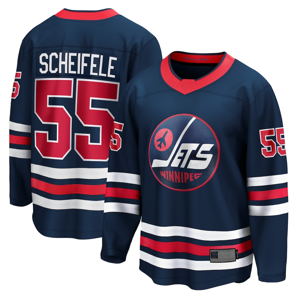 Johmsee W.Jets #55 Mark Scheifele Navy Breakaway Jerseys