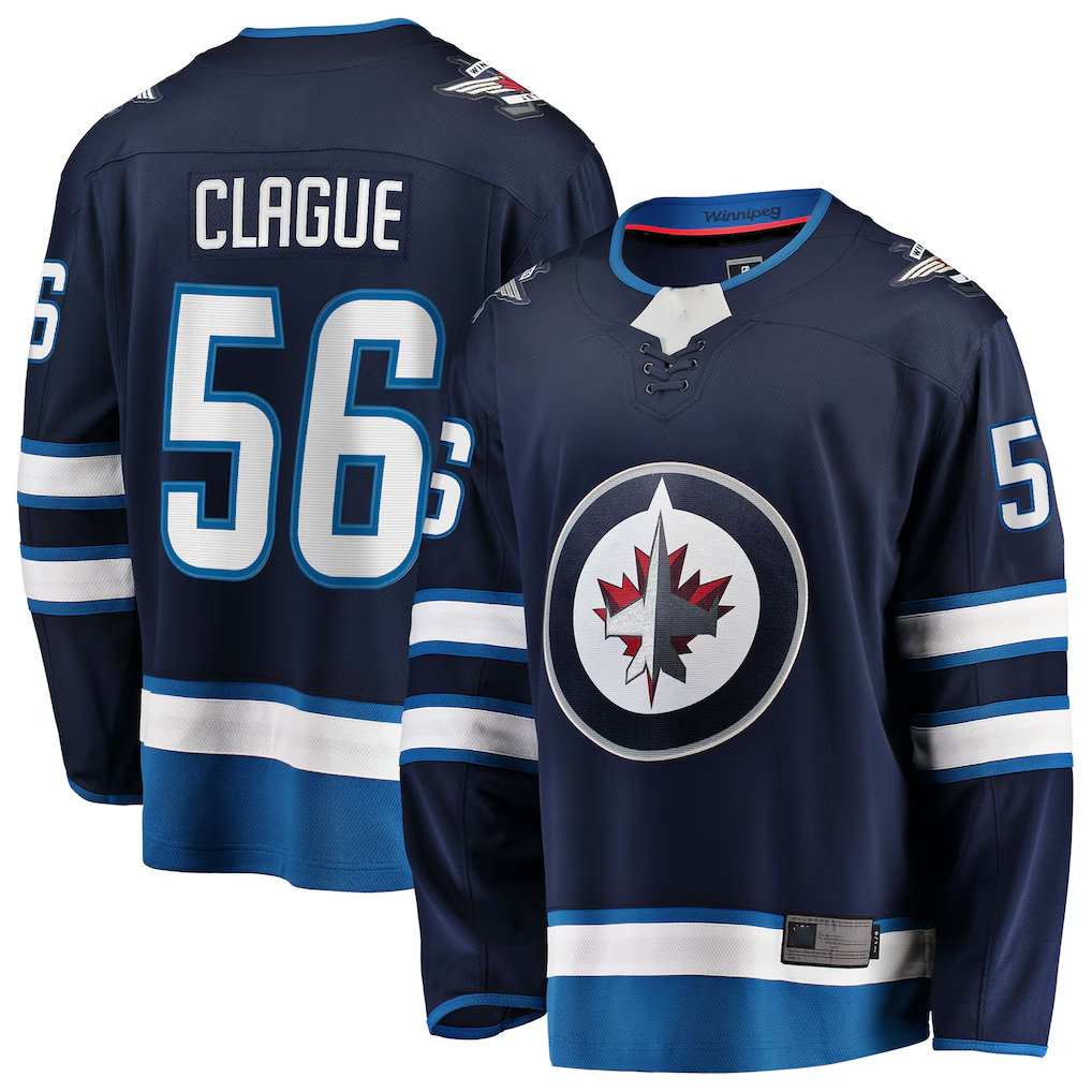 Johmsee W.Jets #56 Kale Clague Navy Home Breakaway Jerseys