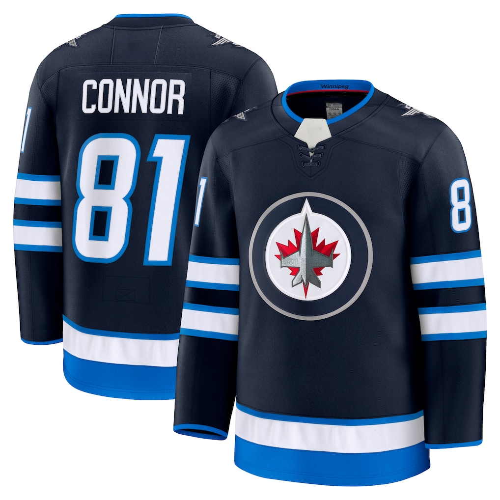 Johmsee W.Jets #81 Kyle Connor Navy Home Premium Jerseys