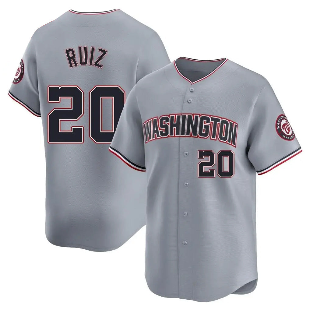 Johmsee W.Nationals #20 Keibert Ruiz Player Gray City Connect Elite Alternate Stitched Jerseys