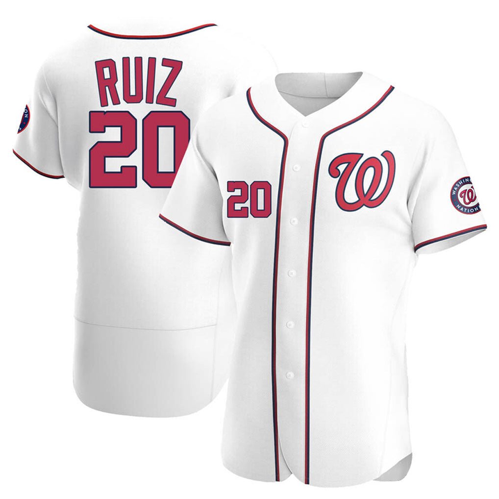 Johmsee W.Nationals #20 Keibert Ruiz Player White Elite Home Stitched Jerseys