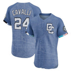 Johmsee W.Nationals #24 Cade Cavalli Player Blue City Connect Elite Limited Stitched Jerseys