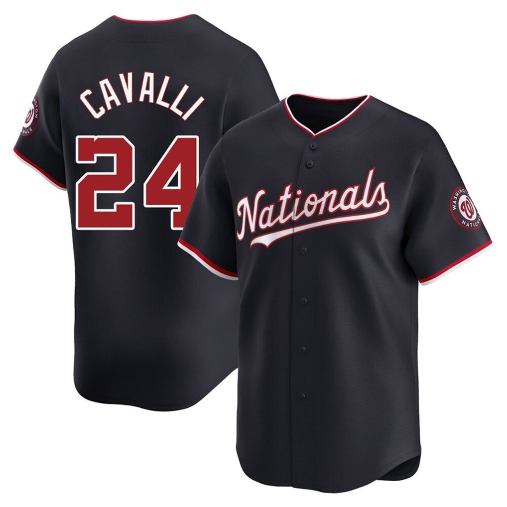 Johmsee W.Nationals #24 Cade Cavalli Player Navy Alternate Limited Replica Jerseys