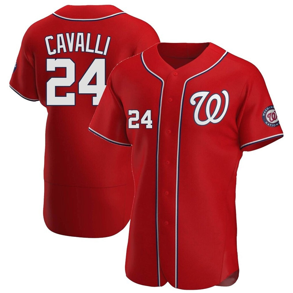 Johmsee W.Nationals #24 Cade Cavalli Player Red Alternate Elite Stitched Jerseys