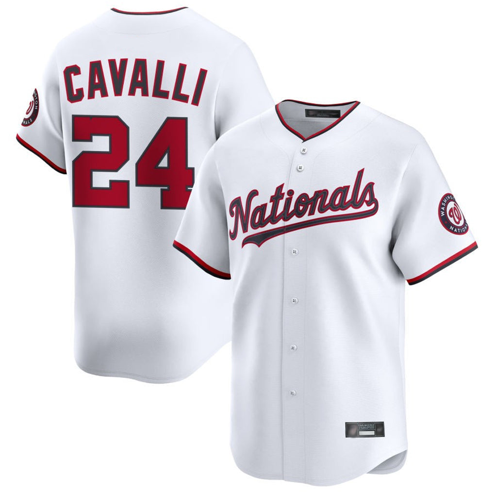 Johmsee W.Nationals #24 Cade Cavalli Player White Limited Stitched Jerseys
