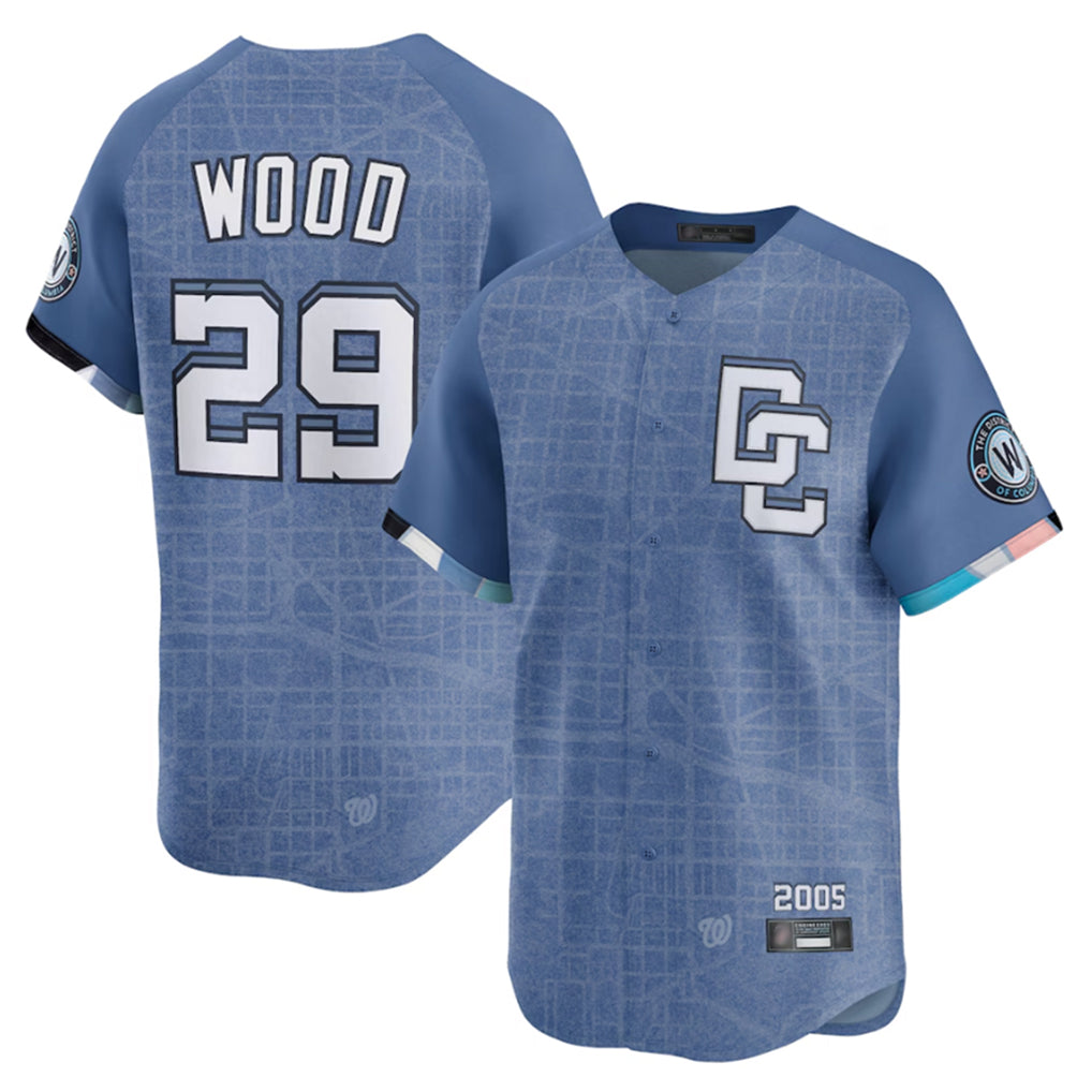 Johmsee W.Nationals #29 James Wood Player Blue Limited City Connect Stitched Jerseys