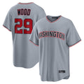 Johmsee W.Nationals #29 James Wood Player Gray Road Replica Stitched Jerseys