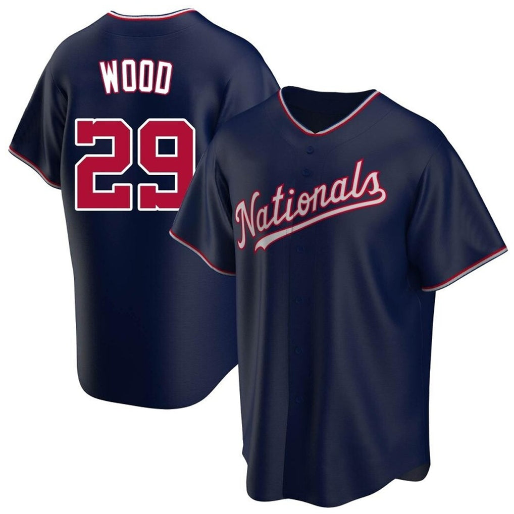 Johmsee W.Nationals #29 James Wood Player Navy Blue Replica Game Stitched Jerseys