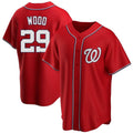 Johmsee W.Nationals #29 James Wood Player Red Replica Alternate Stitched Jerseys