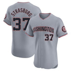 Johmsee W.Nationals #37 Stephen Strasburg Player Gray City Connect Elite Alternate Stitched Jerseys